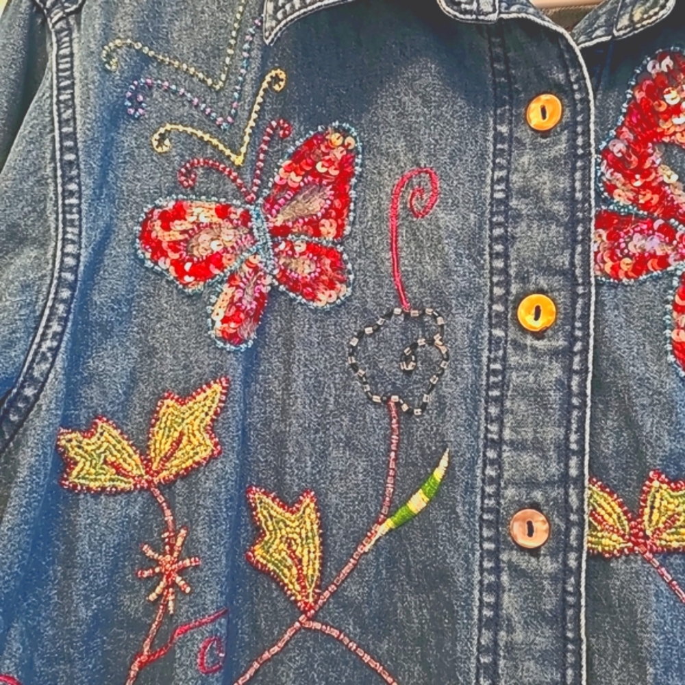 Beaded Button Down Shacket - image 8